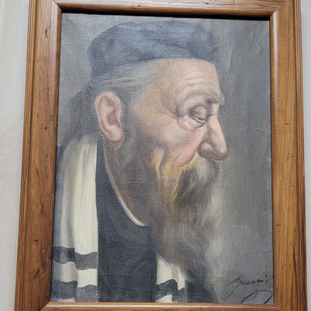 24hr Sale - Vintage Jeno Gussich (Guzsich) Framed Portrait with Wooden Frame